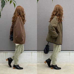 2way多機能ソフトリバーシブルボアouter／khaki