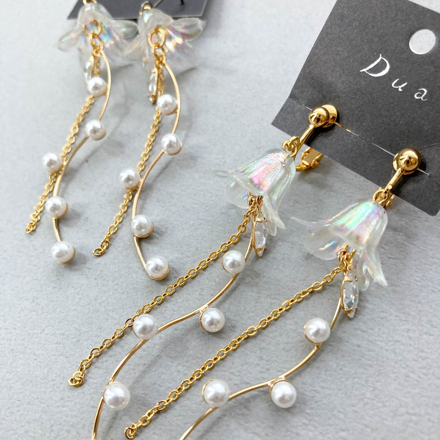 オーロラフラワーとウェーブパーツの〈ピアス/イヤリング〉 | Dua