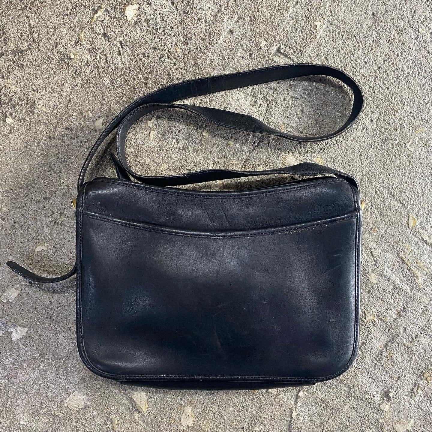 【希少】OLD COACH Dulles Bag leather black old coach leather bag 