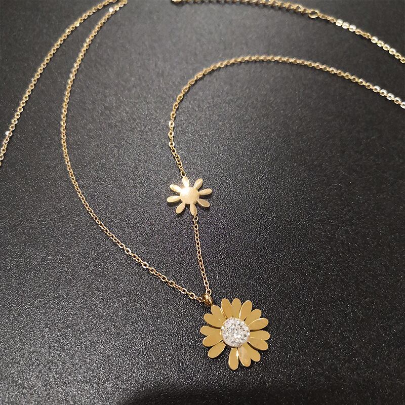 オランダ菊 ひな菊 ネックレス コスモス セーターチェーン