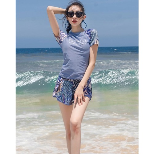 送料無料 韓国 水着 タンキニ 体型カバー ラッシュガード 水着 タンキニ 2点セット 40代 水着 レディース 体型カバー 2点セット ママ タンキニ 水着 2