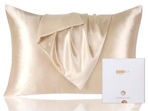 【在庫のみ】ZIMASILK シルク枕カバー 22匁 シルク×テンセルの2WAY設計 100%天然 最高グレード 6A級 美髪ケア ズレにくい 蒸れにくい 封筒式 50×70cm OEKO-TEX認証 洗える 敏感肌対応 ギフト 贈り物 1枚 シャンパンゴールド