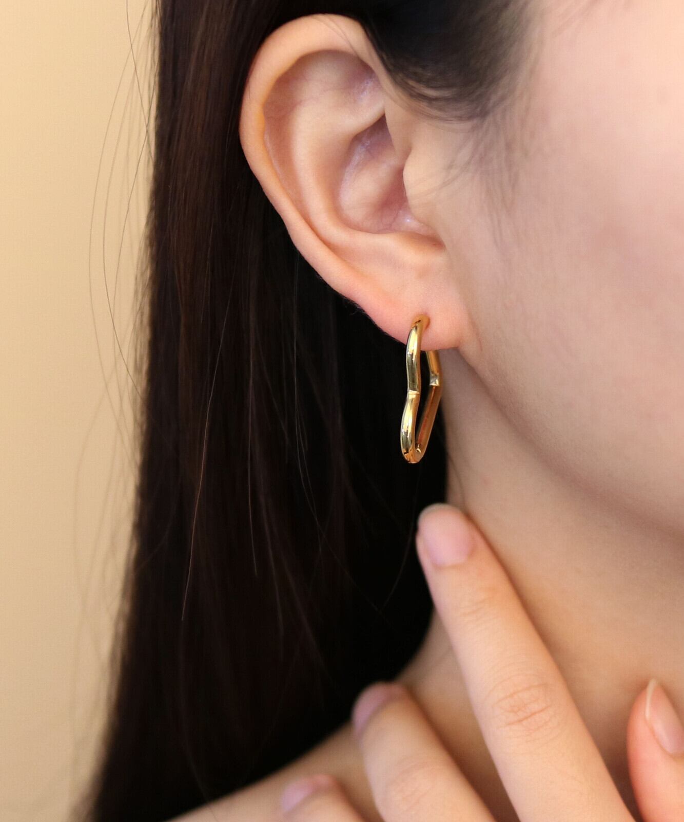 【SELECT】サージカルステンレス 316L ハート フープピアス / 金属アレルギー対応