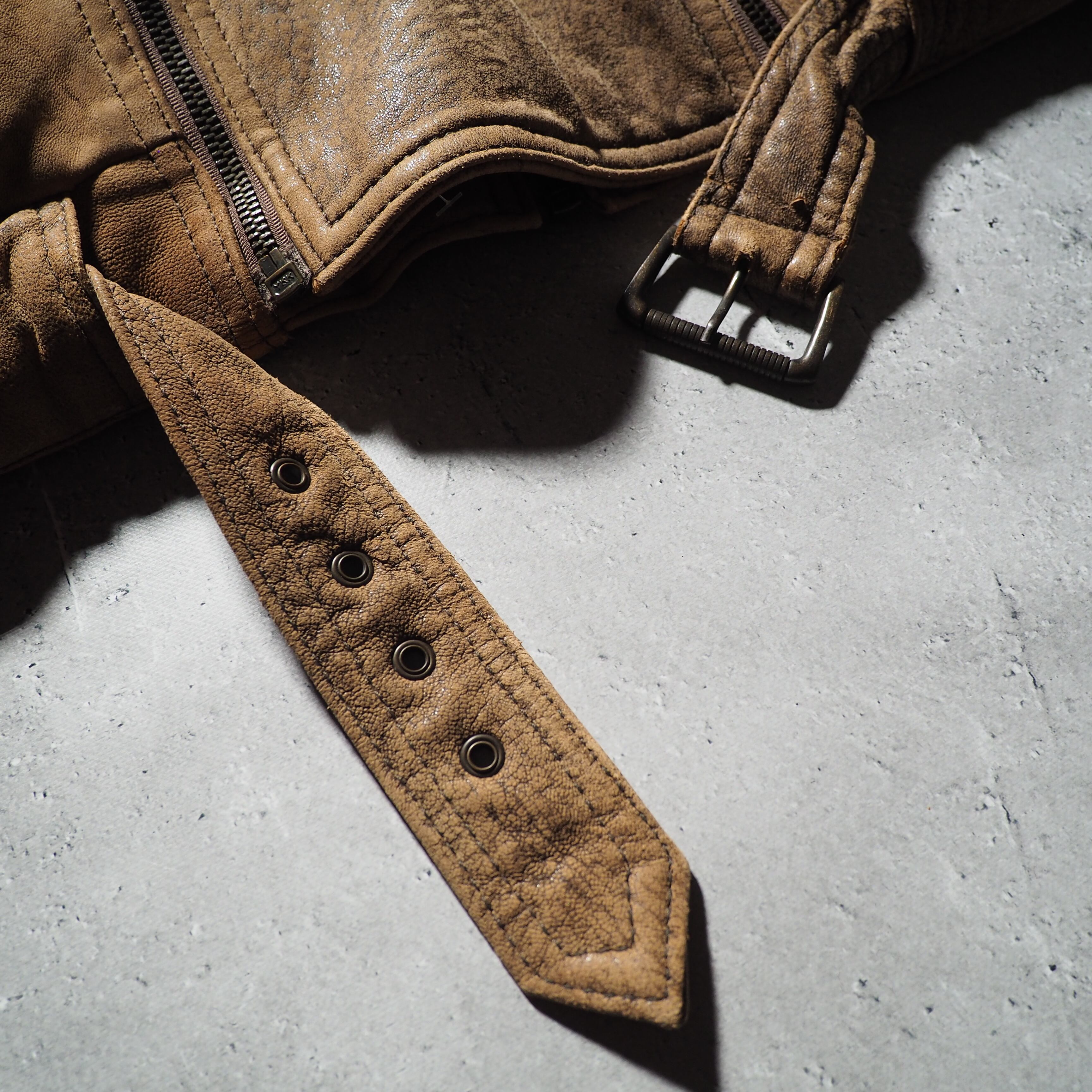 " 変形 - Deformation " vintage loose leather jacket