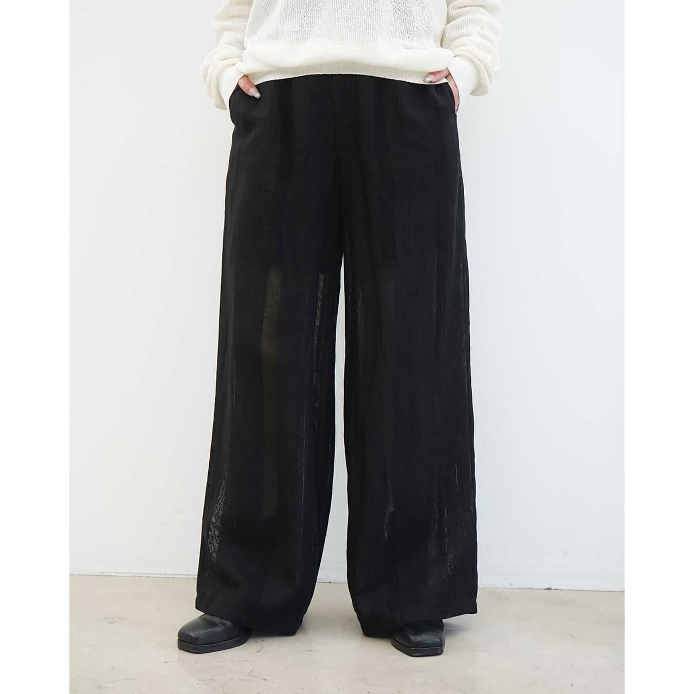 Nomàt] (ノマット) N-LE-P-01 Straight PT/Linen Stripes | Clique