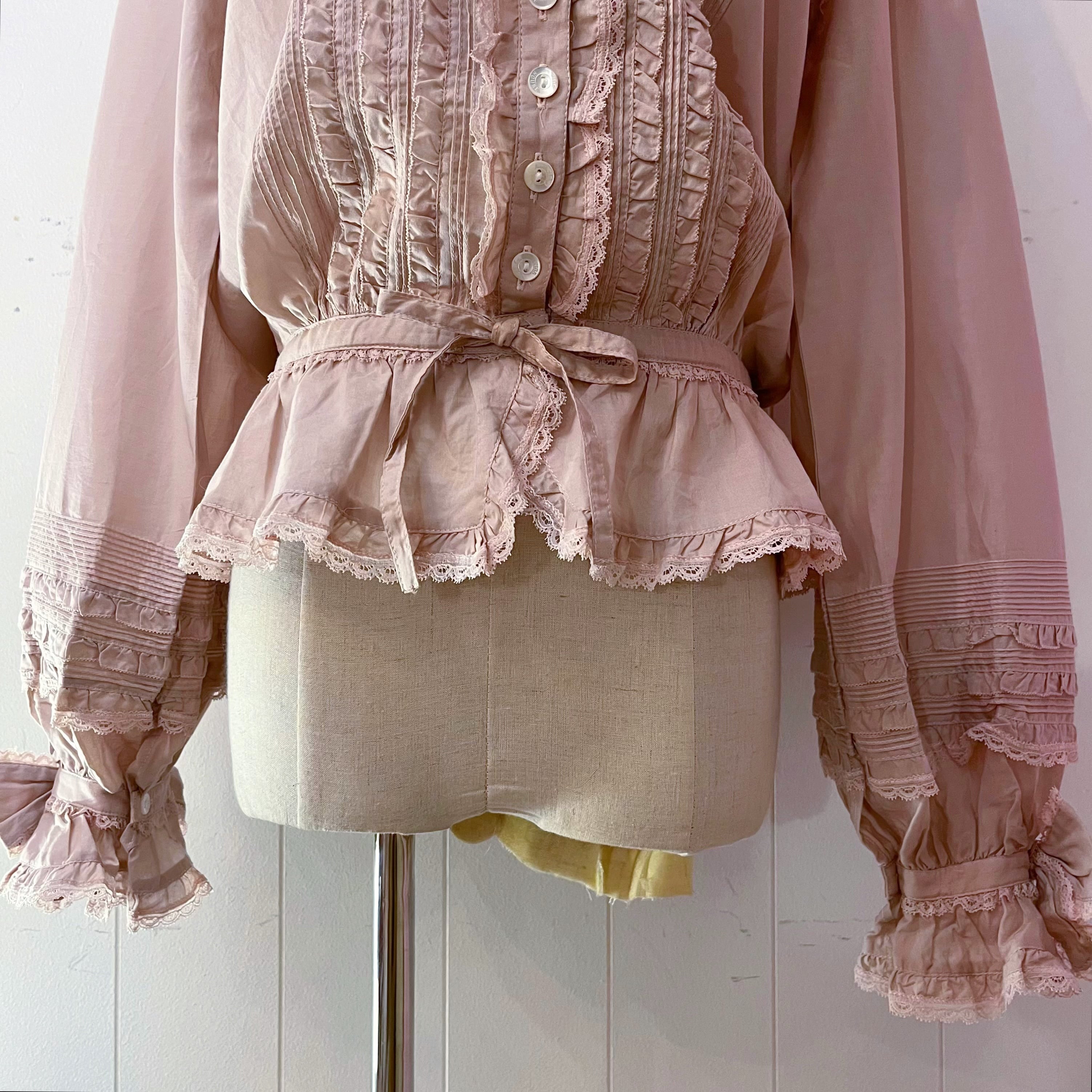 PINKHOUSE / pale pink frill ribbon blouse