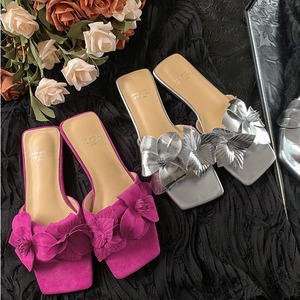flower open-toe flat mules(2color)＜s3002＞