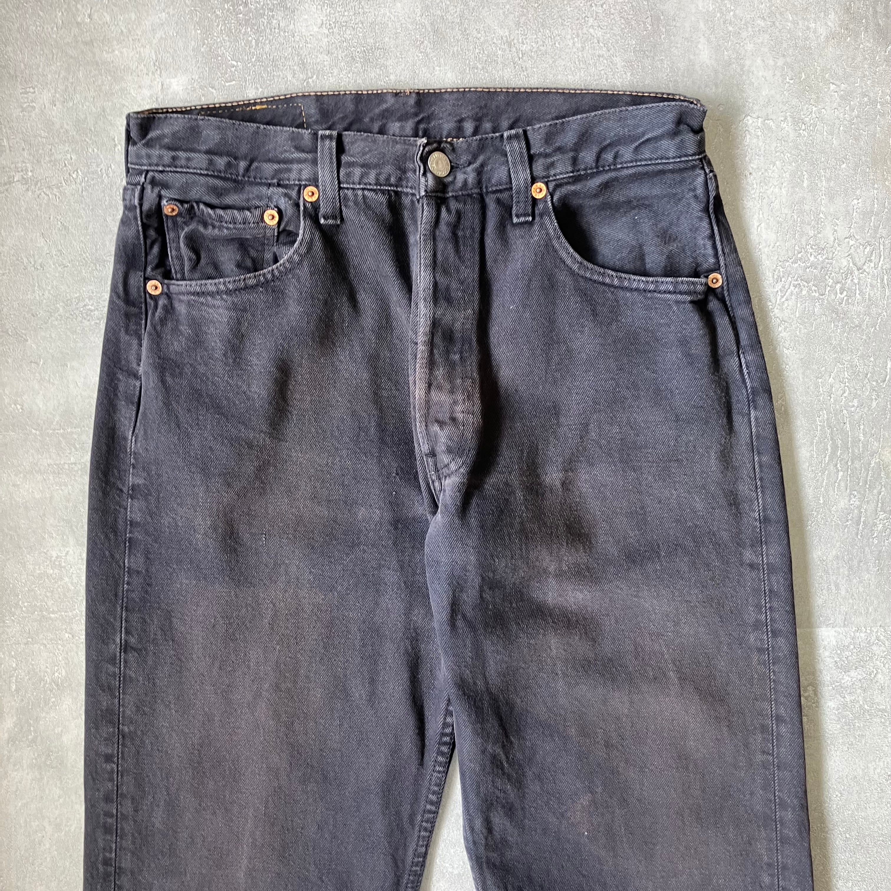 実寸w30l29》Levi's リーバイス 501 90s ブラックデニム 後染め 実寸w30l29》Levi's リーバイス 501 90s ブラックデニム 後染め