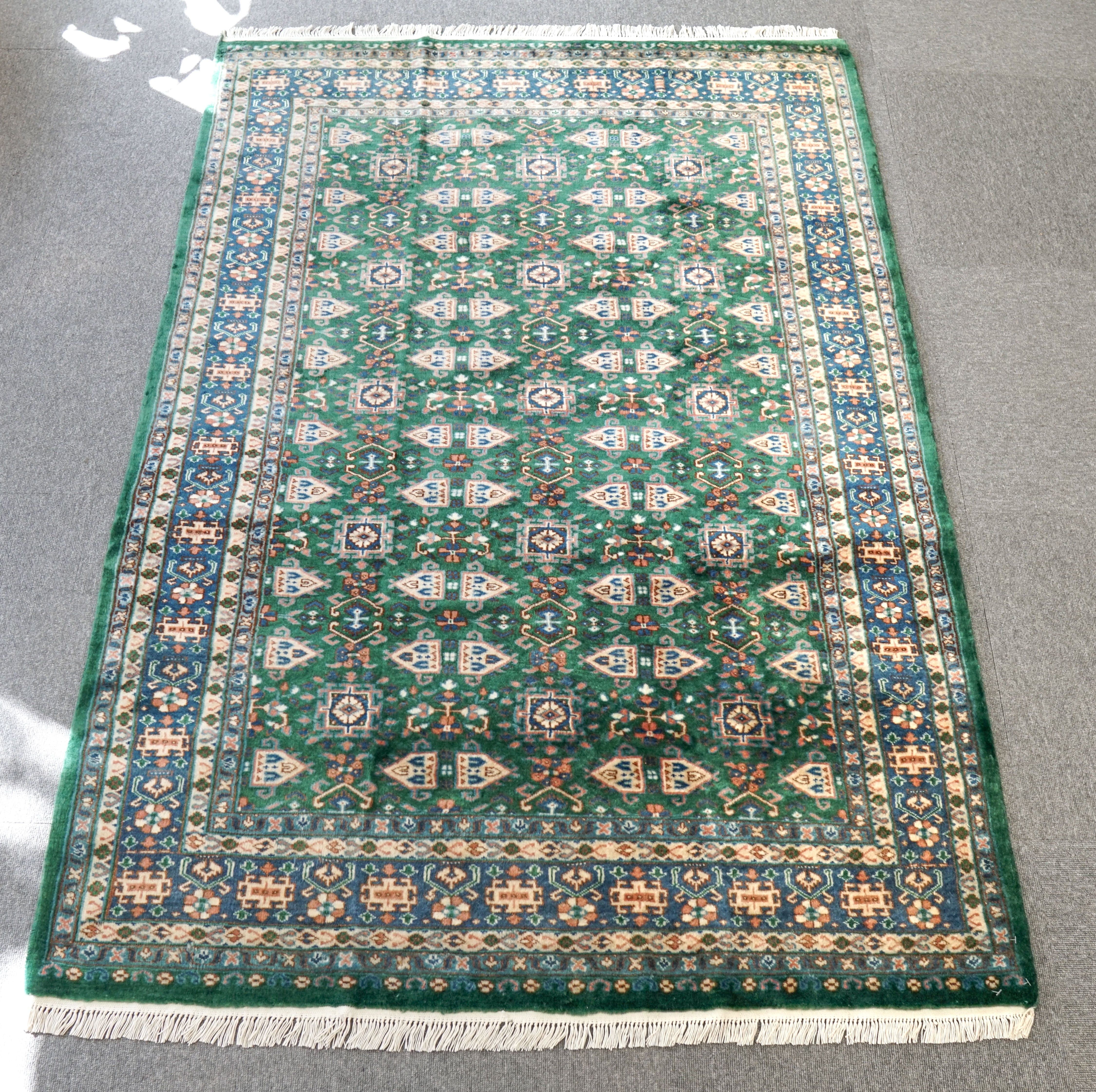 パキスタン手織り絨毯 ウール size:147×92cm トルクメン絨毯-