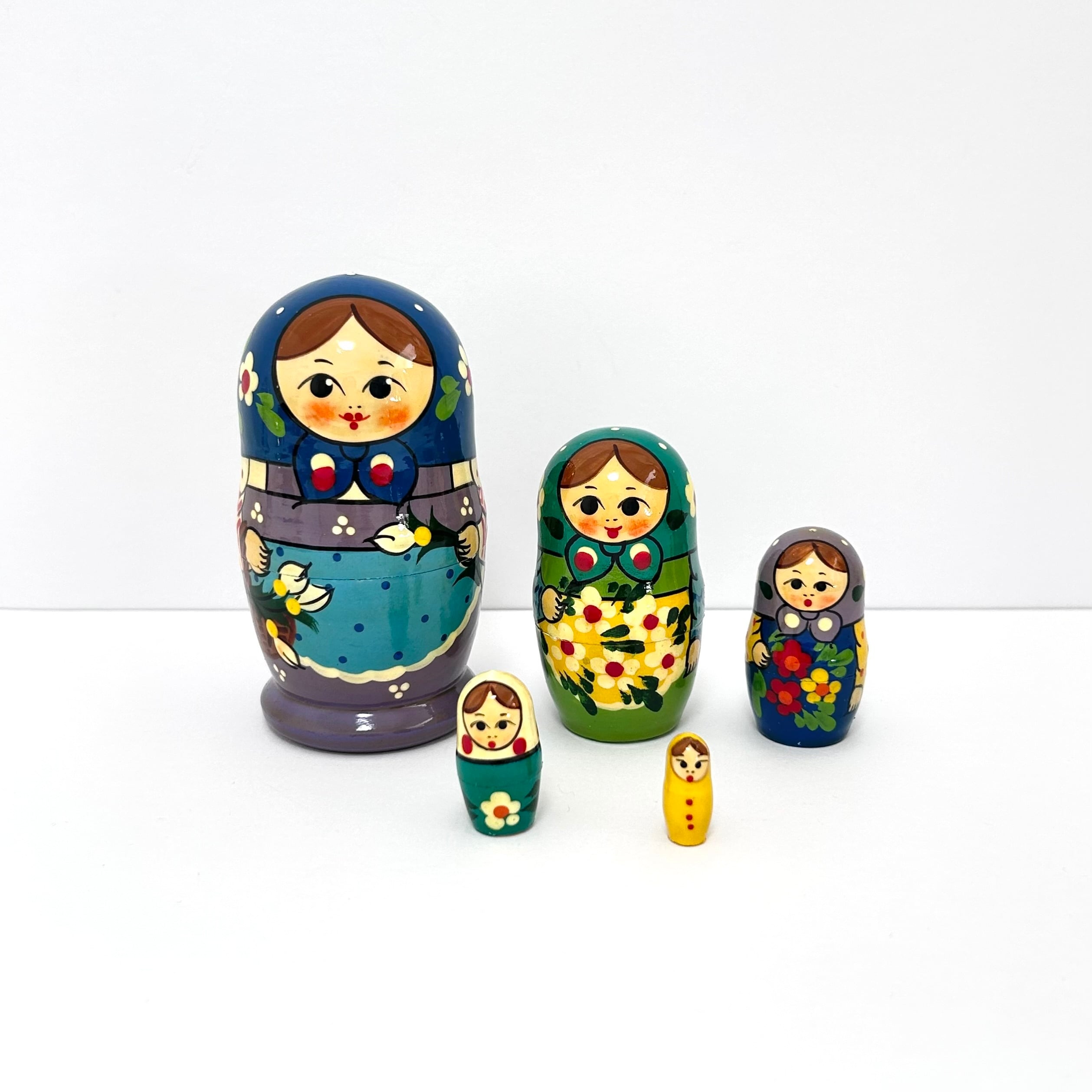 マトリョーシカ フラワー B 小 10cm 5ピース セルギエフパサード
