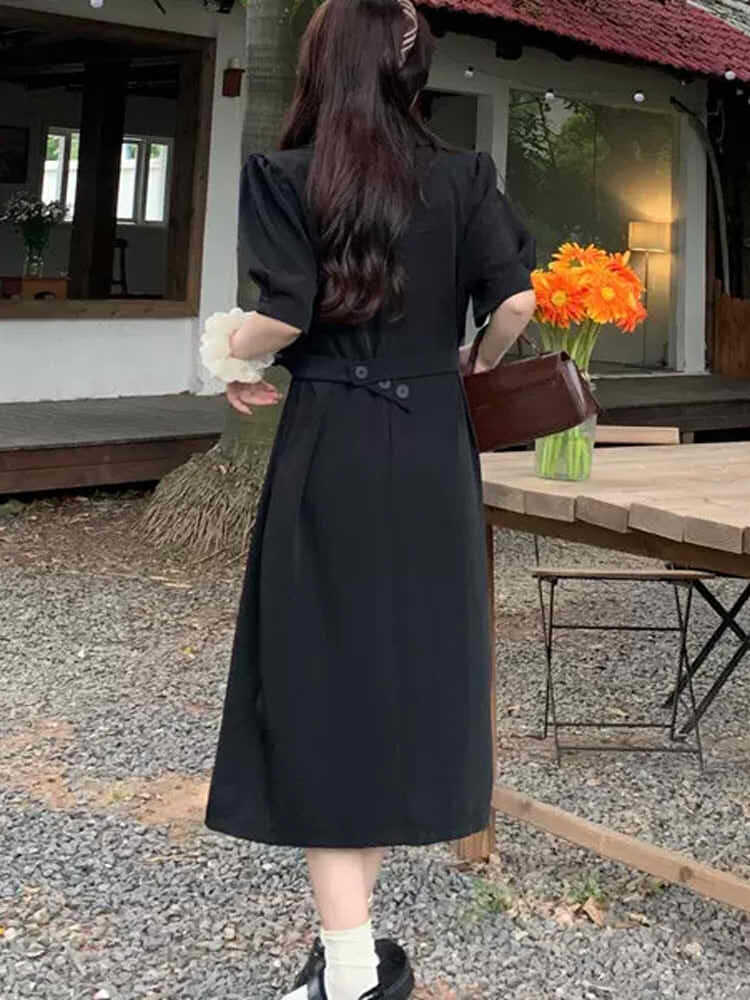 ダブルブレストコート風ワンピース エレガントコーデ 襟付き レトロ 可愛い おしゃれ 大きいサイズ 韓国 Ch4767 可愛い大きいサイズ韓国レディースファッション通販 Chulachula チュラチュラ