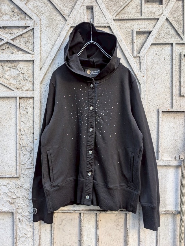 "CHRISTINE ALEXANDER" rhinestone hoodie