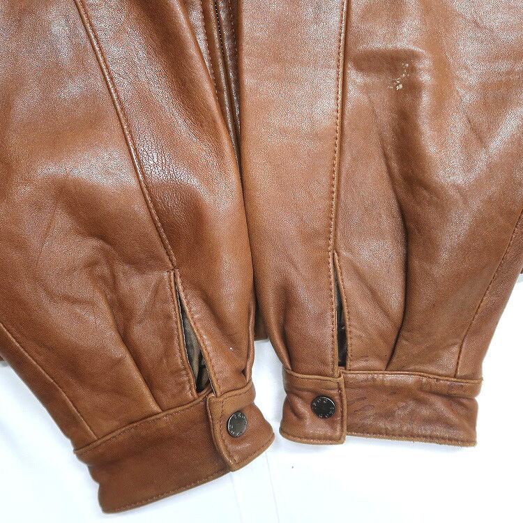 古着 アイゾッド IZOD 本革 レザー ジャケット ブルゾン ブラウン 表記
