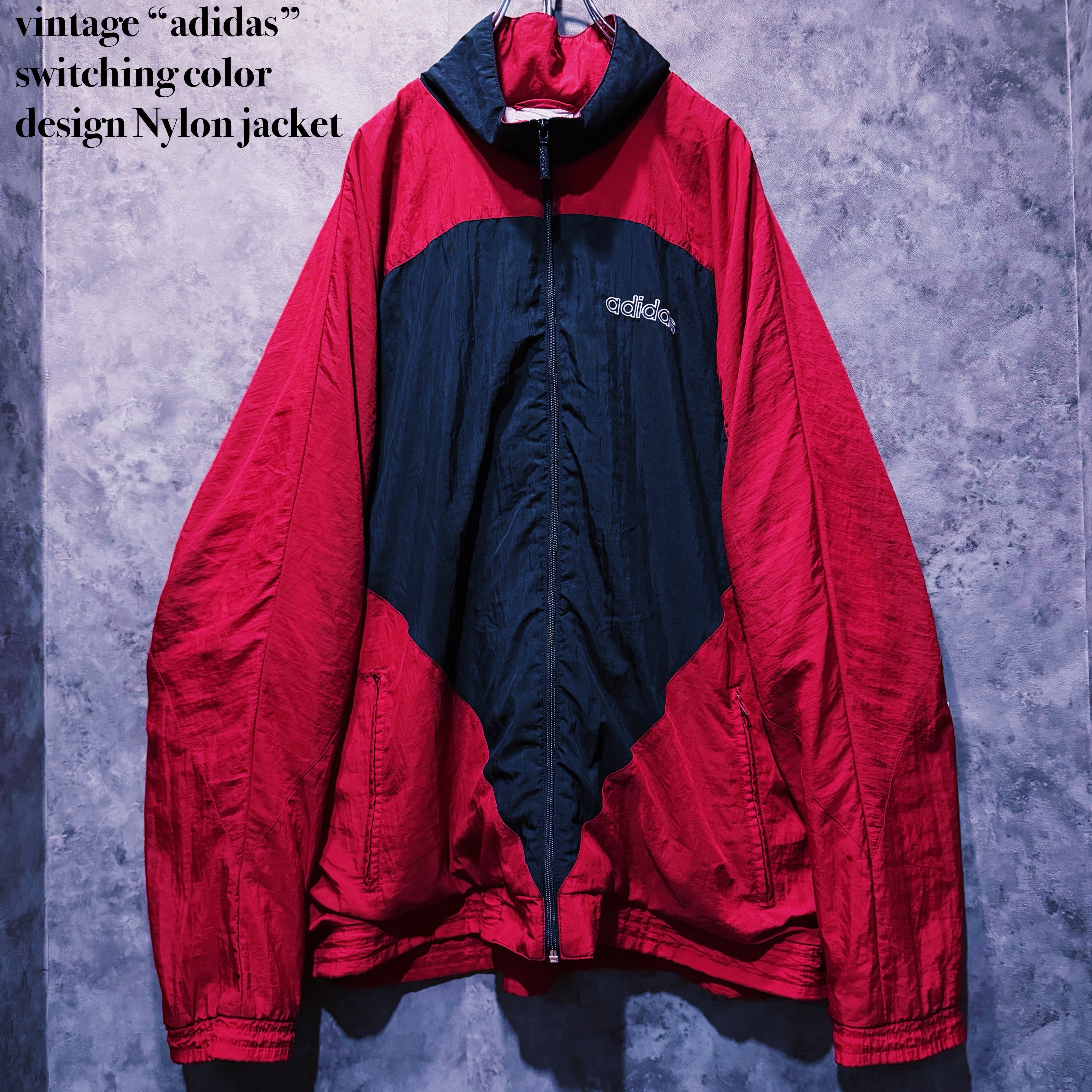【doppio】vintage “adidas” switching color design Nylon jacket