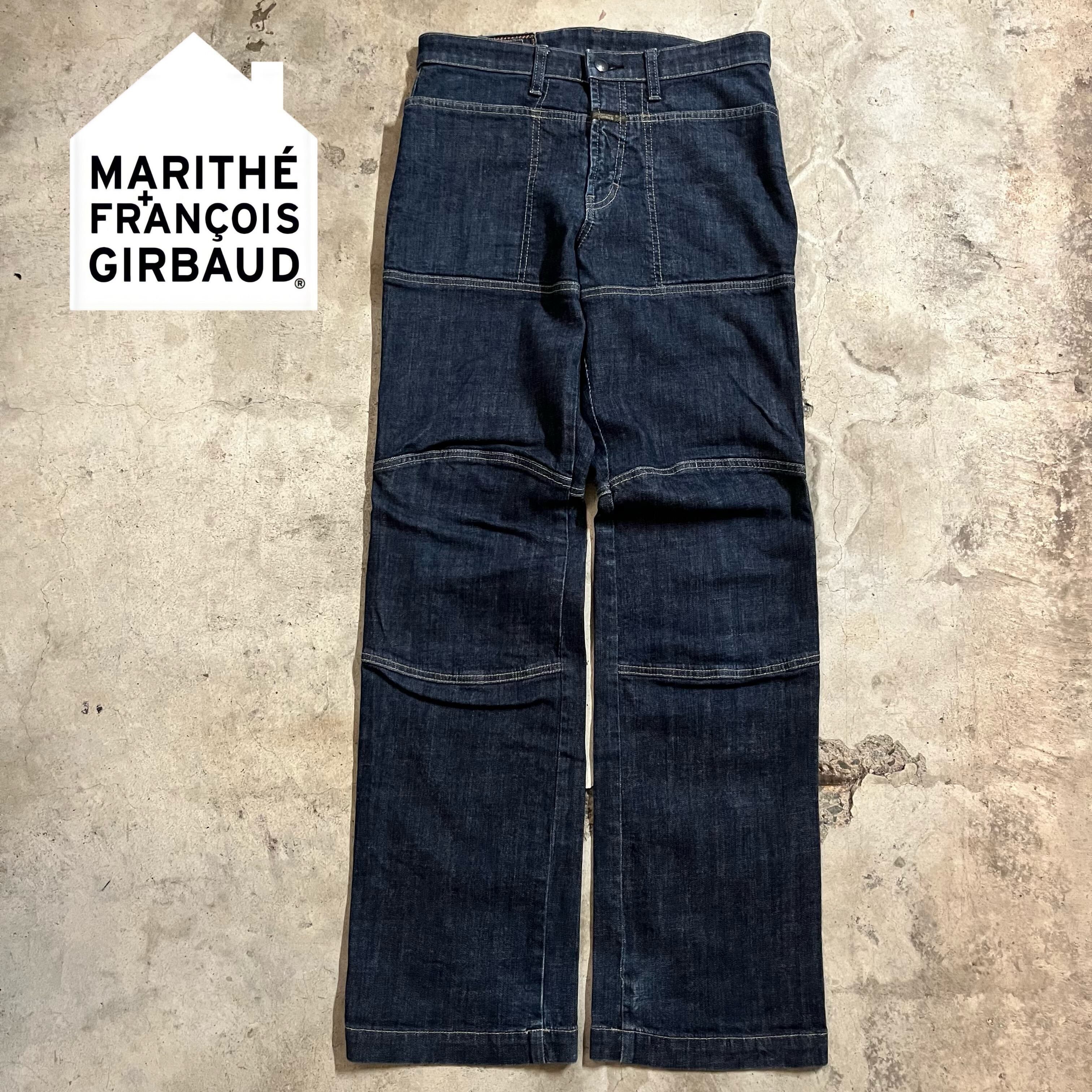 MARITHE FRANCOIS GIRBAUD〗stitch design wide denim pants/マリテ 