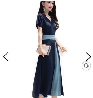 ★送料無料★9号☆Vネック2重重ねロング丈ワンピ－ス(OPN3535) 