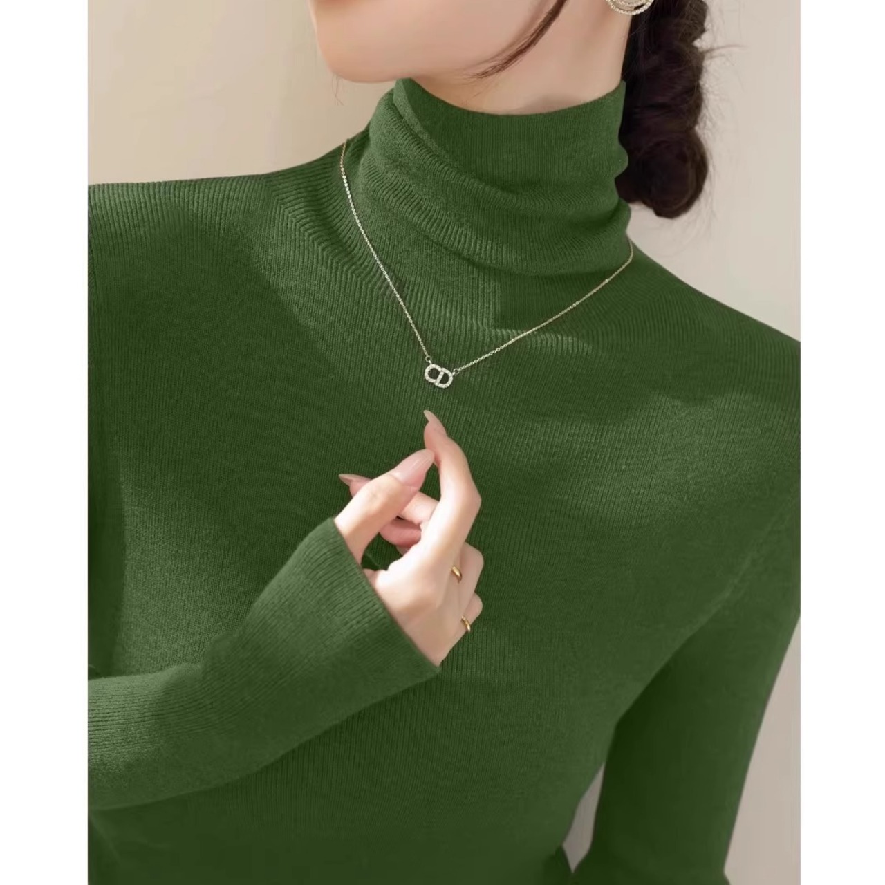 ハイネックスリムボトミングニットトップ 11color A01070