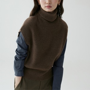 turtleneck knit vest　J00299