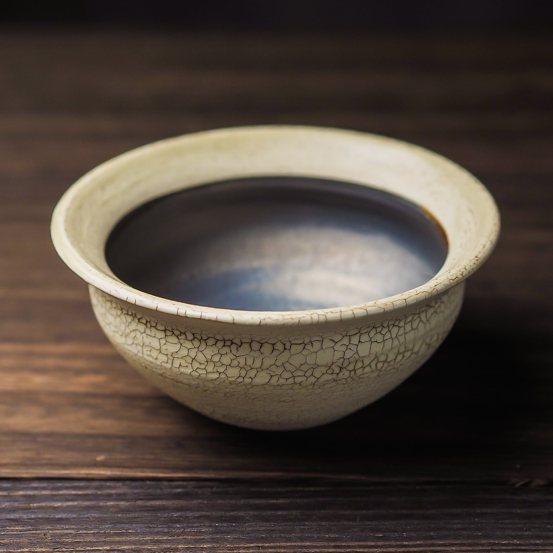 ひび白 リム3寸小鉢（小付・小鉢・豆皿）／吉永哲子