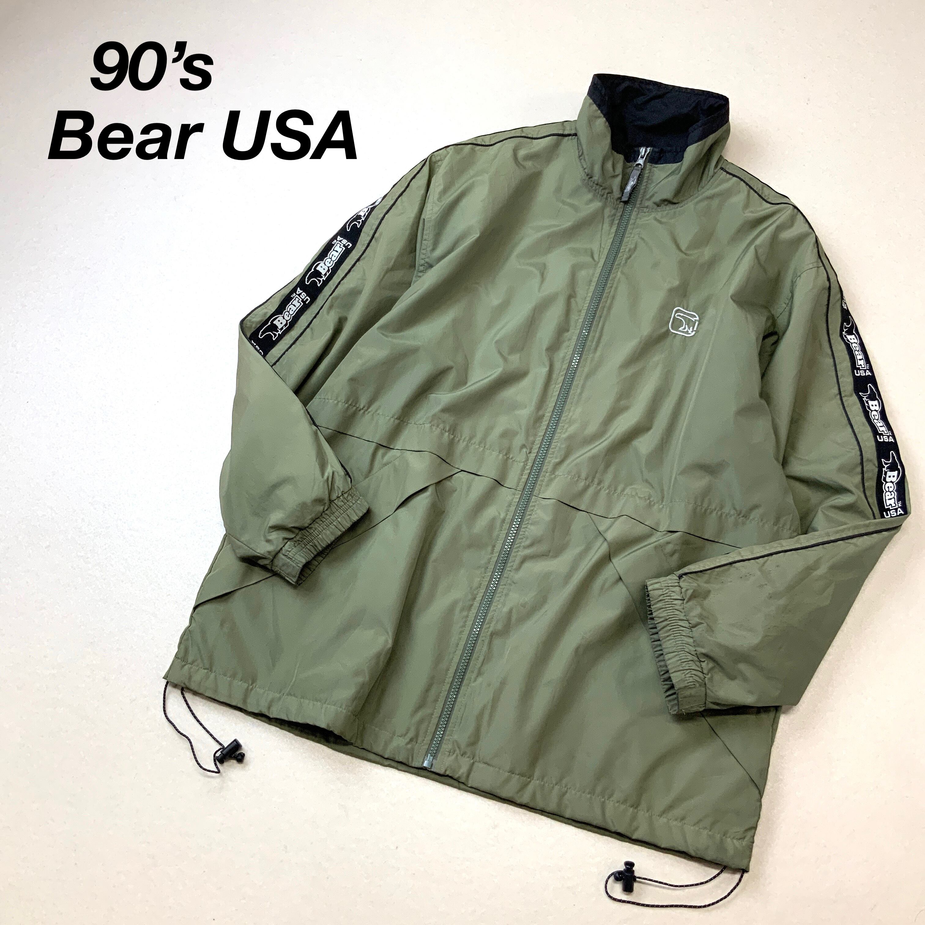 90's Bear USA ベアー サイドロゴ ナイロンジャケット カーキ L | 古着 ...