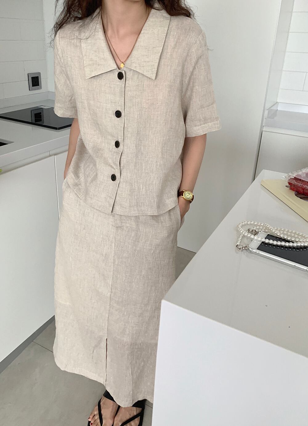 スカート サマーカジュアルシャツ ジャケット 夏物 ビッグFスモールZ韓国88911973810