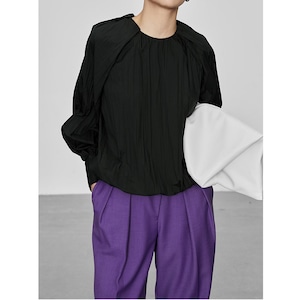 wrinkled shoulder design tops(2color)<t1417>