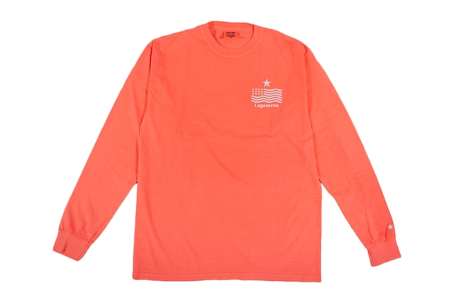 【"USA" vintage long sleeve】/ neon red