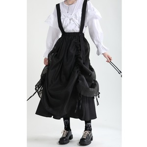 Suspenders mesh mix drost skirt＊S-706