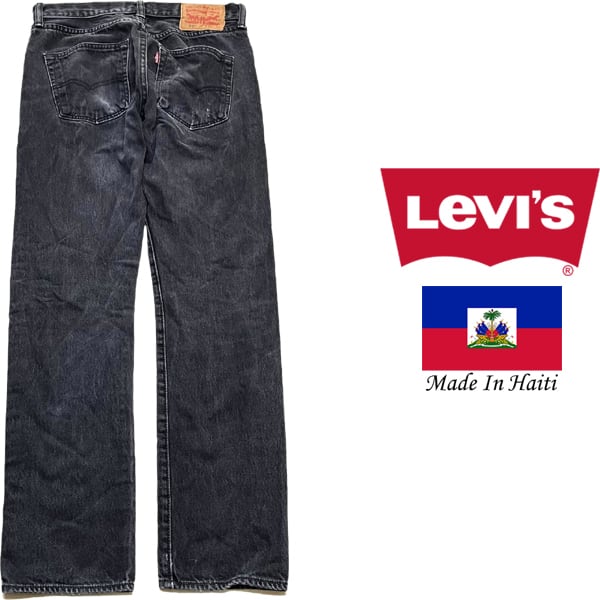 1点物◇ハイチ製Levisリーバイス501黒ブラックジーンズ古着メンズ30
