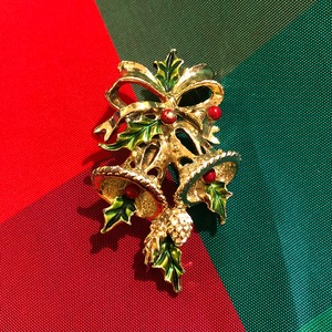 Vintage christmas bell broach