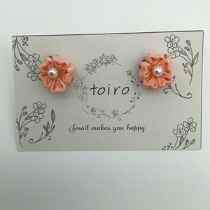 【T8-4】つまみ細工 ピアス 桜 ピンク