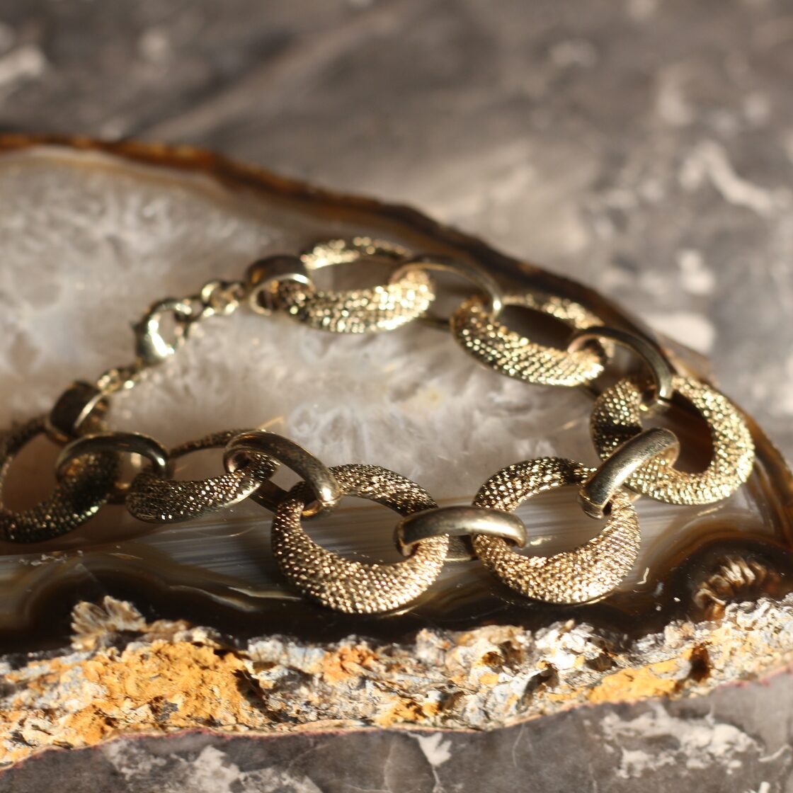 USA VINTAGE ROUND CHAIN DESIGN BRACELET/アメリカ古着ラウンド 