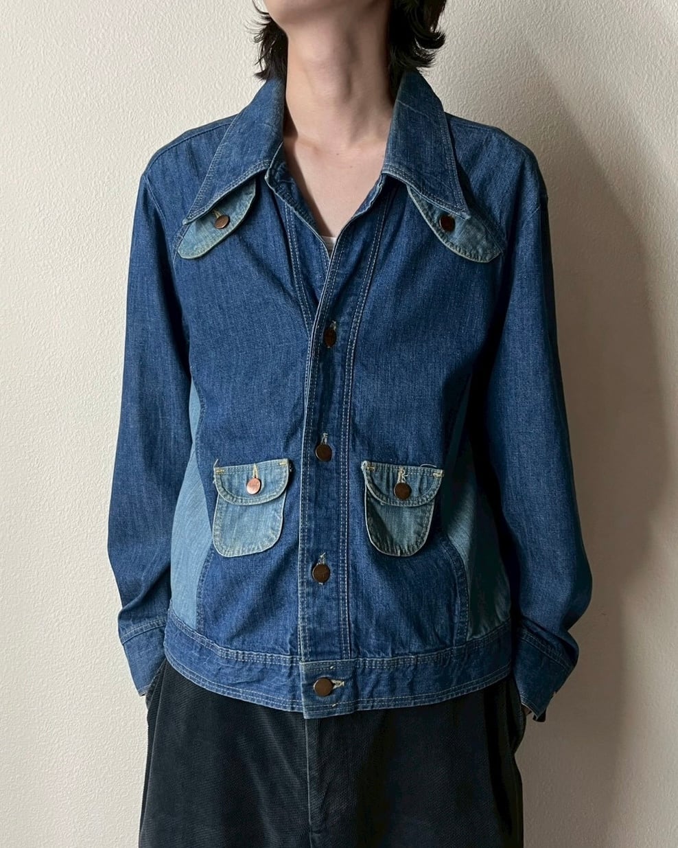 70s WRANGLER 2tone Denim Jacket 
