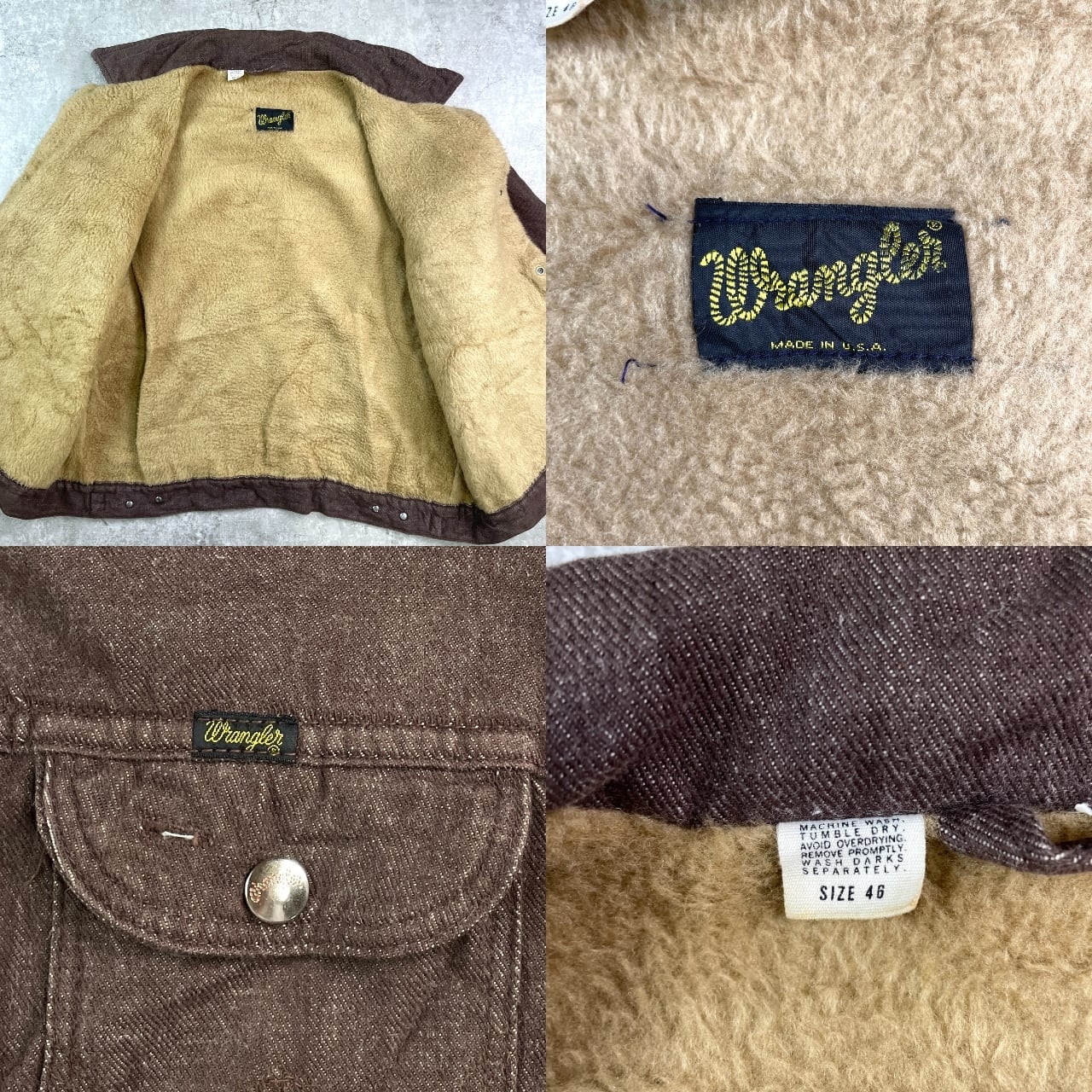 70年代 USA製 Wrangler ラングラー ボアジャケット ランチジャケット