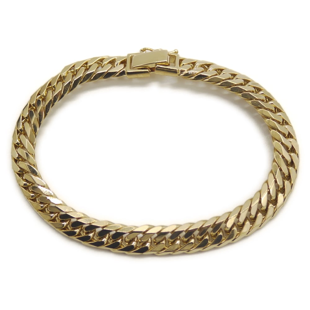 K18 喜平12面トリプル チェーンリング 指輪 5号 ピンキーリング Y04978