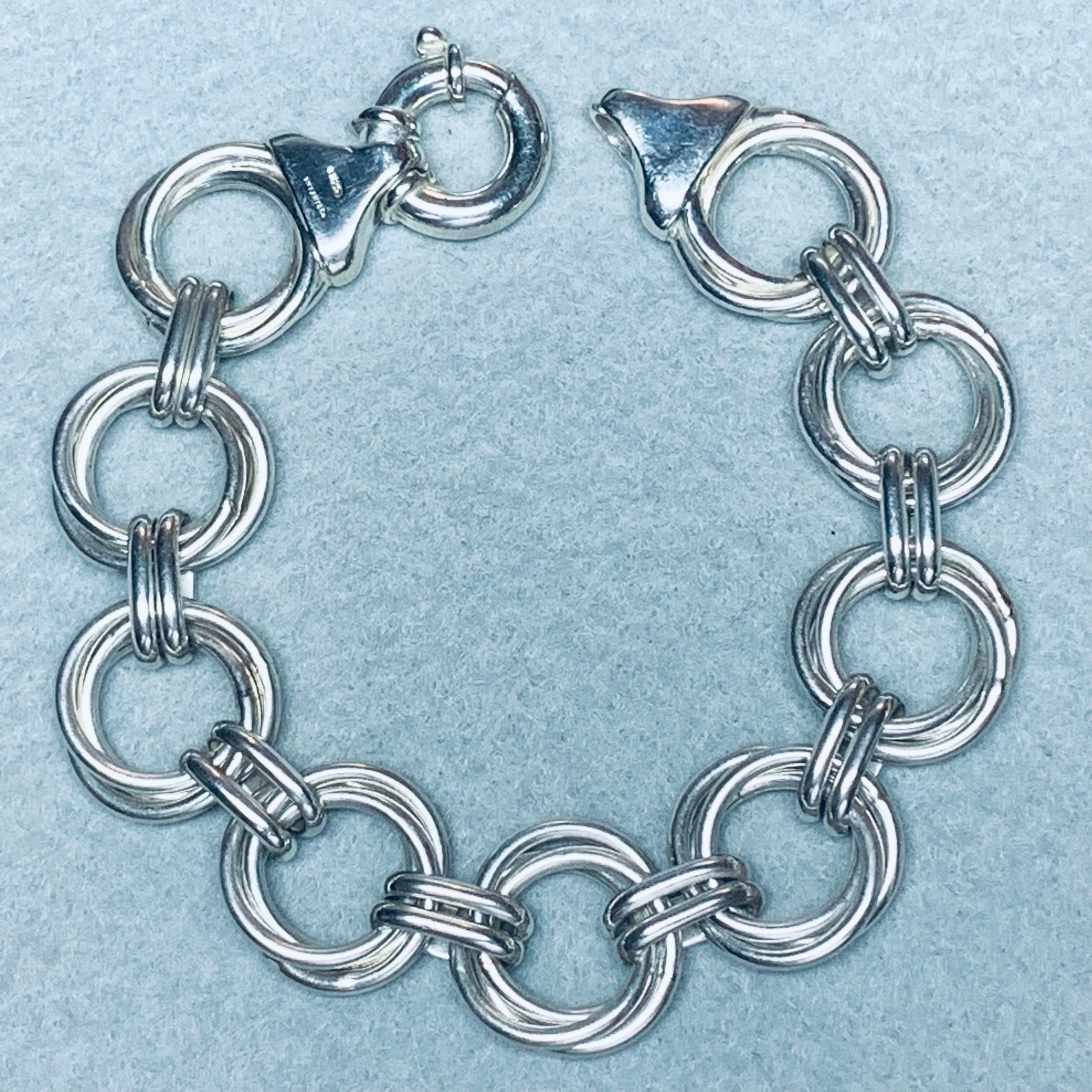 VINTAGE TIFFANY & CO. Double Ring Bracelet Sterling Silver ...