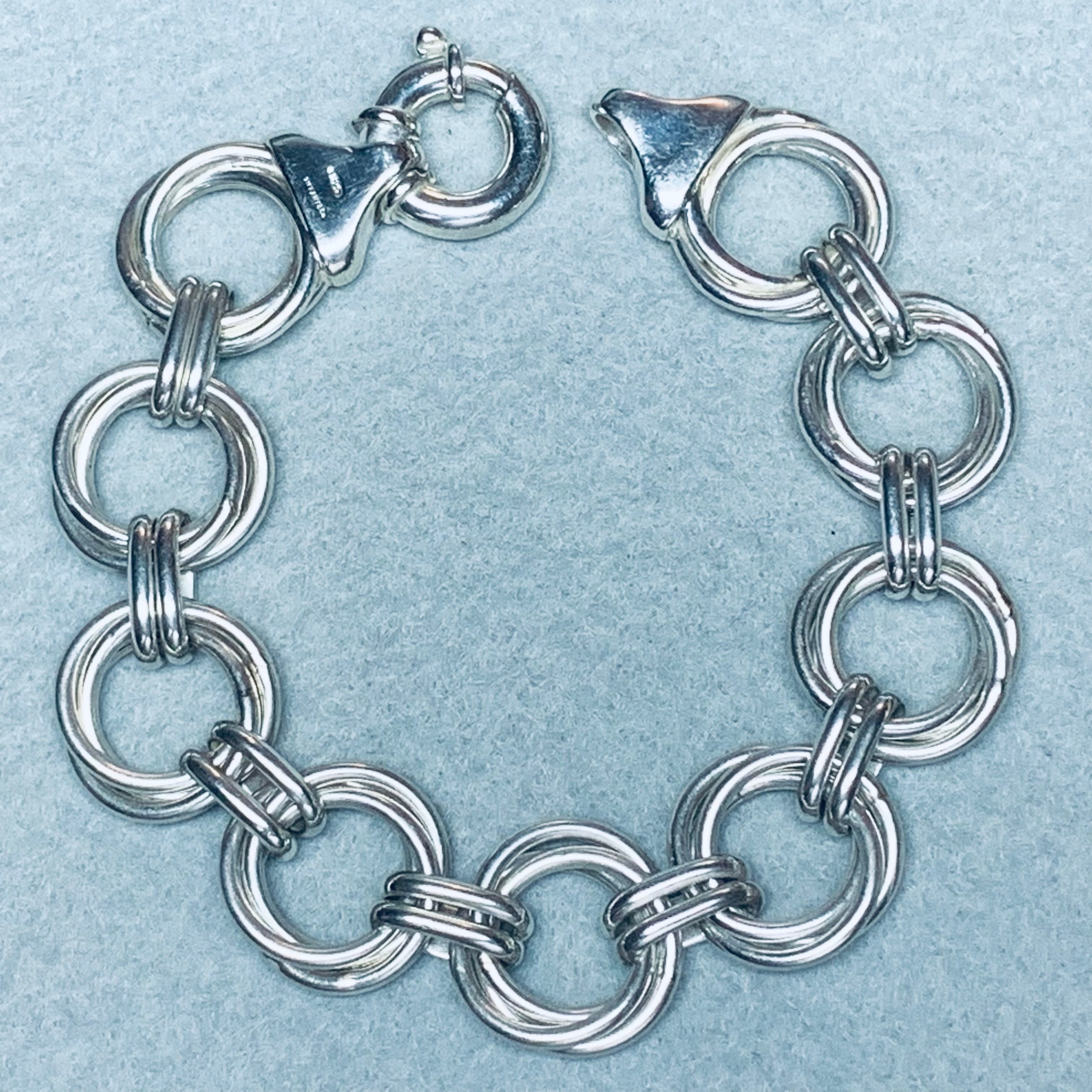 VINTAGE TIFFANY & CO. Double Ring Bracelet Sterling Silver 