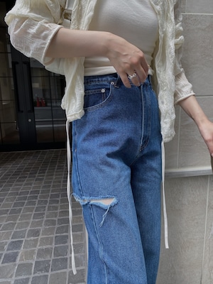 both side cut cocoon denim