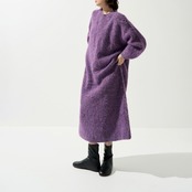 ラウンドネックストレートニットワンピース H0052