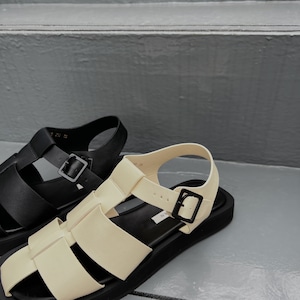 square gurkah leather sandal