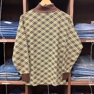 1970'S PAN KNIT JACQUARD CHECK CUT SEW