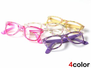 サングラス ウエリントン型 メンズ レディース 眼鏡 伊達めがね クリアレンズ 花柄 TY-2841