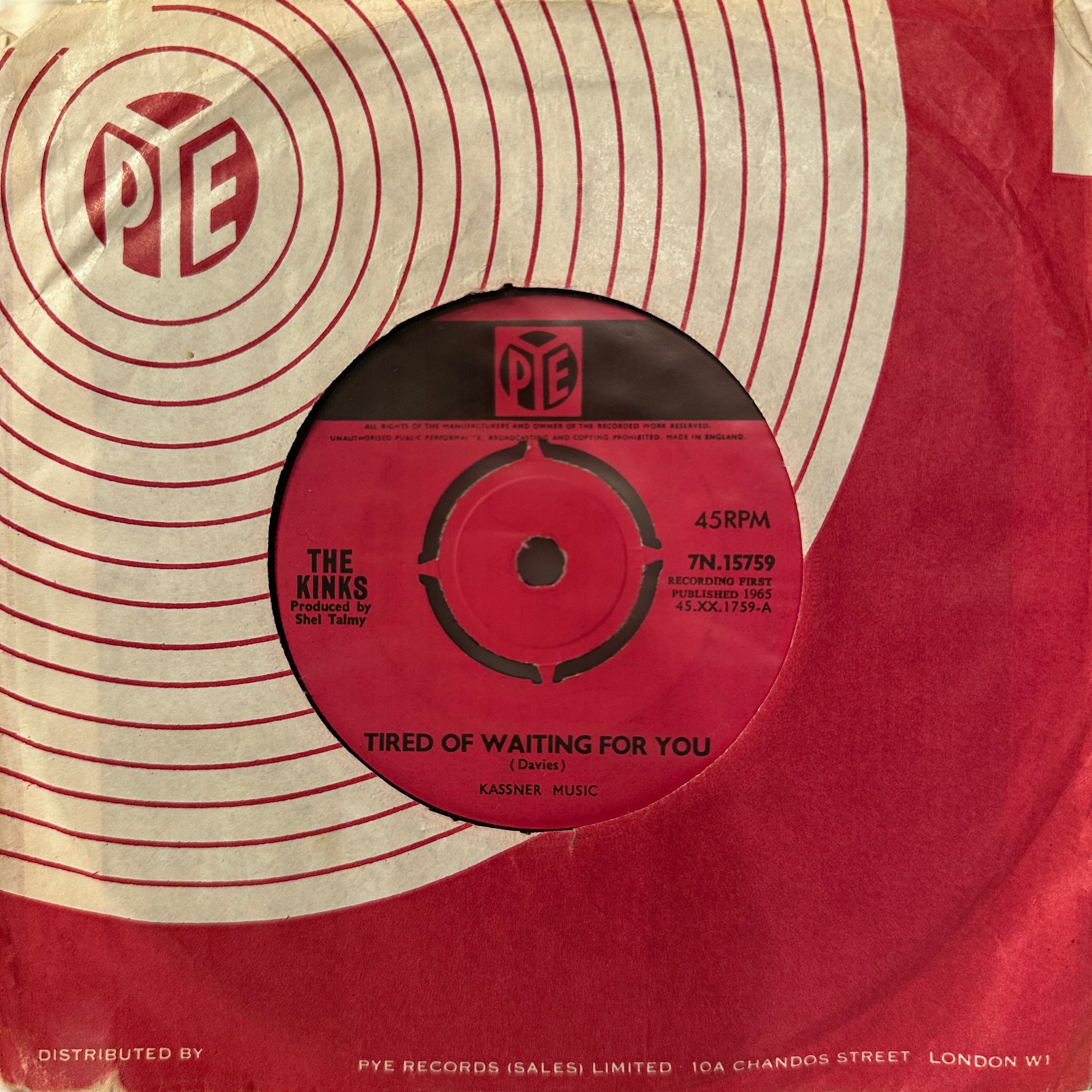 シングル】KINKS/Tired Of Waiting For You / Come On Now | SORC 中古