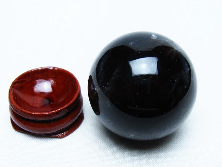 黒水晶 丸玉 34mm モリオン スフィア 置物 一点物 141-8152 | 天然石
