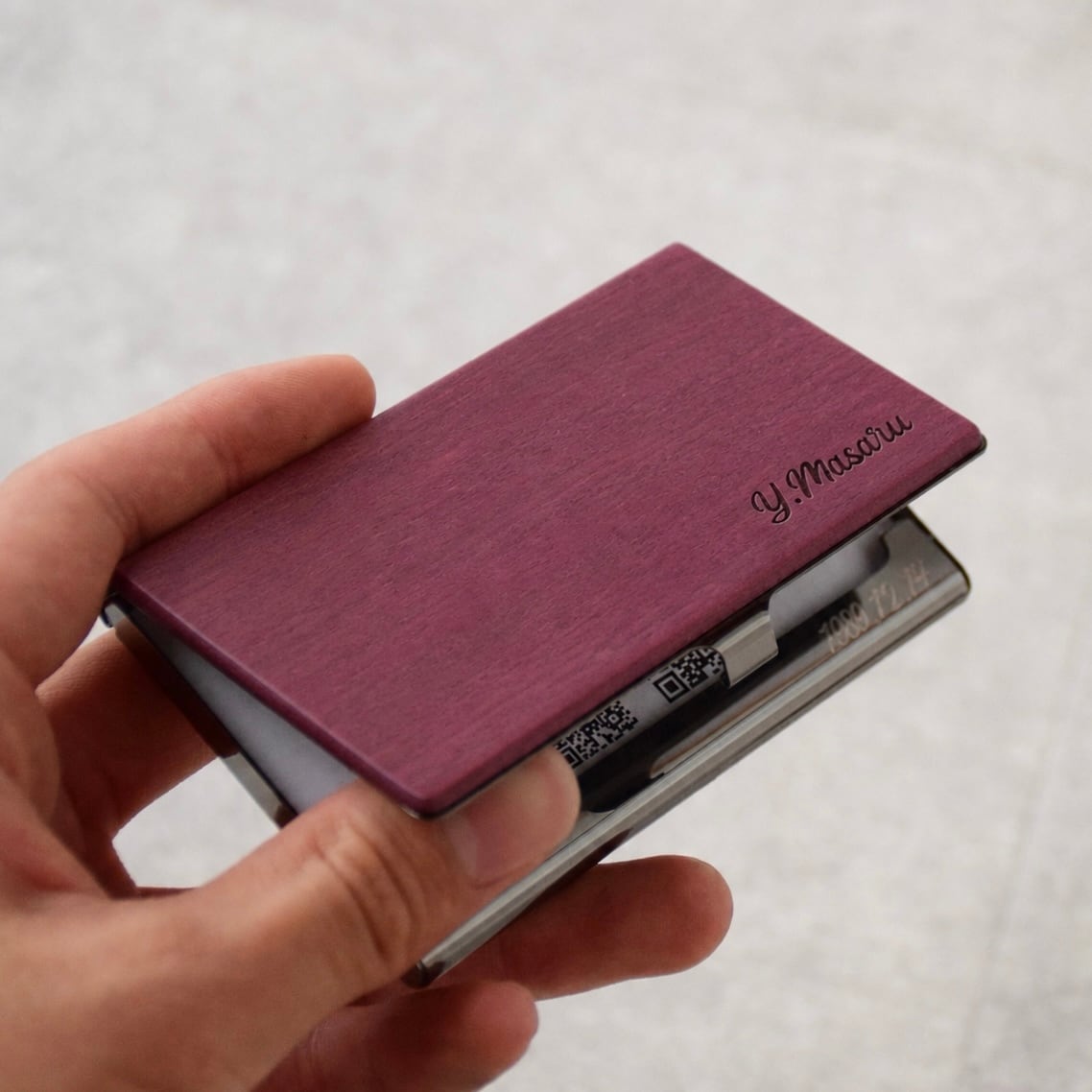 銘木 名刺入れ カードケース 天然木 Card Case ステンレス | MEGURI