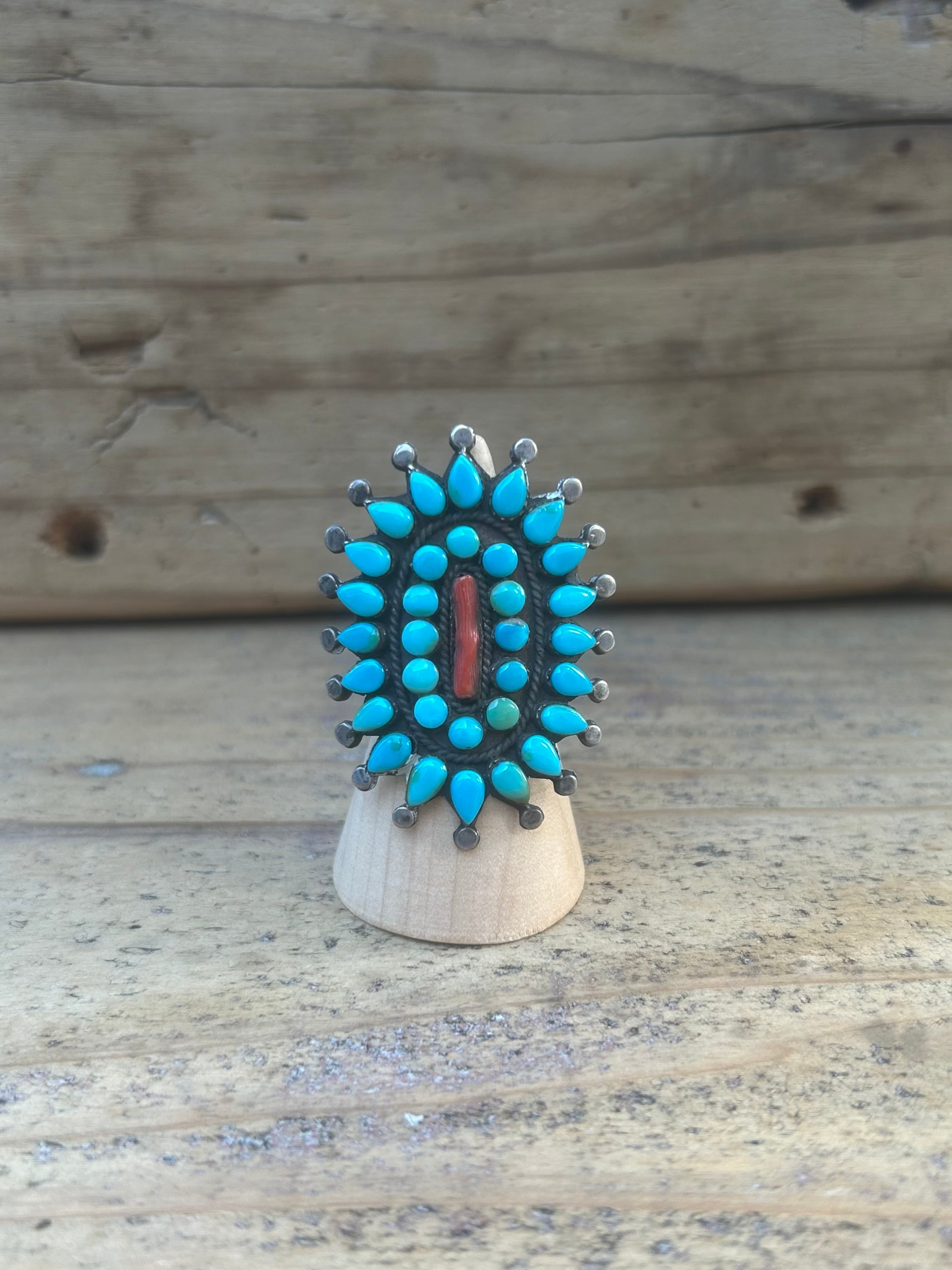 40s〜50s VINTAGE Turquoise And Coral RING