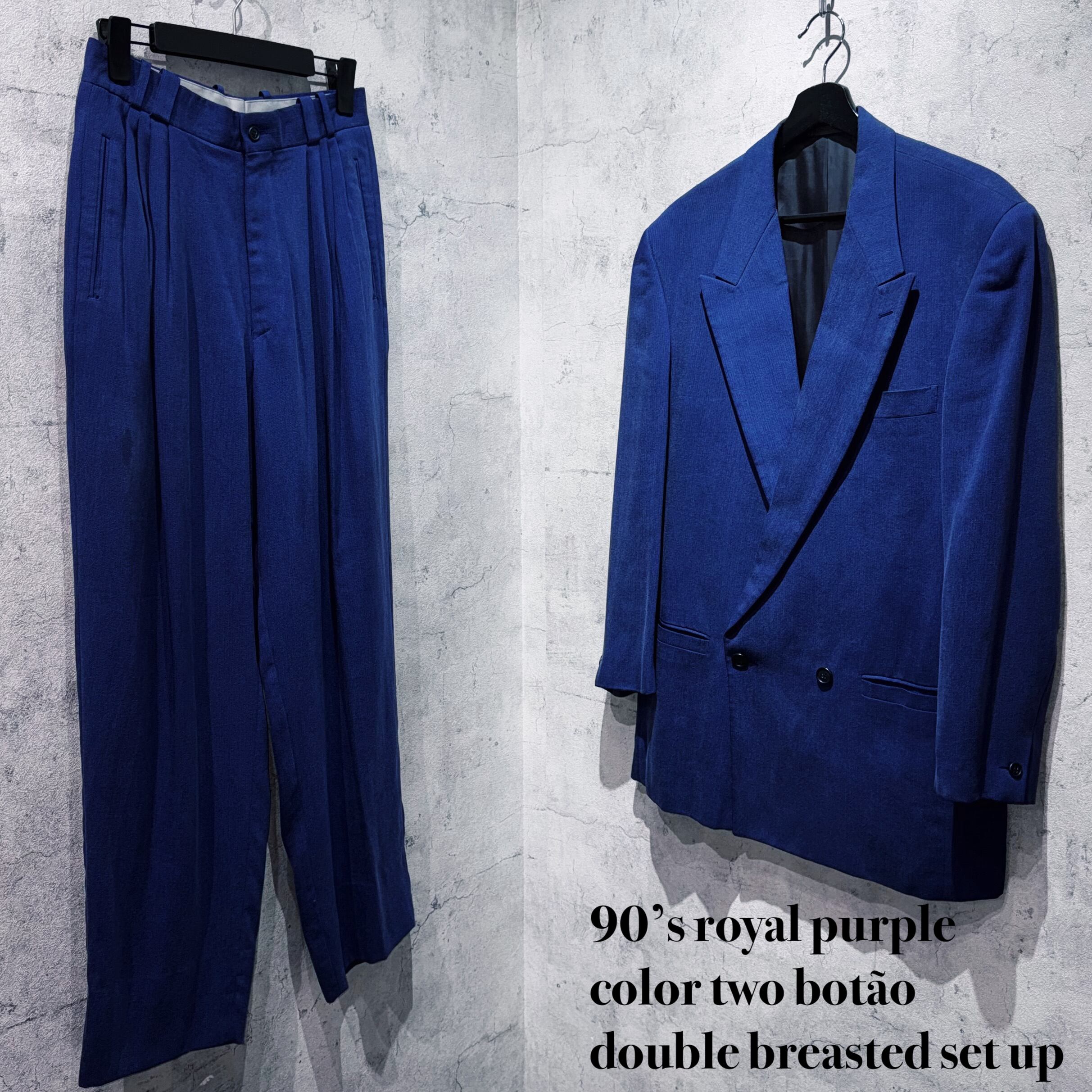 90’s royal purple color two botão double breasted set up