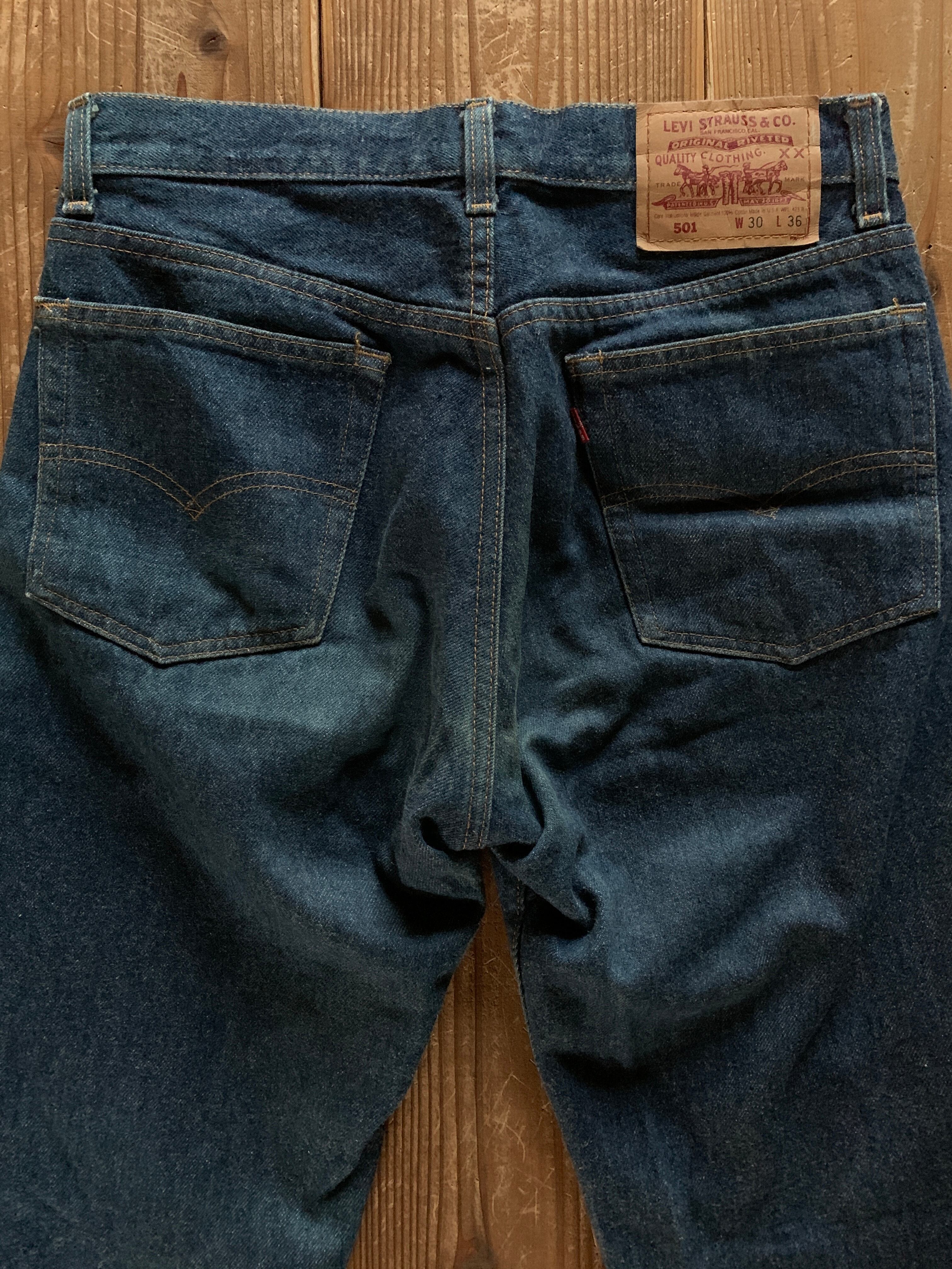 90's Levi's 501 デニムパンツ ボタン裏555 濃紺 表記(30x36) USA製