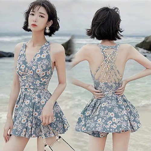 水着 レディース ワンピース コンサバ スカート 水着 大きいサイズ お腹カバー 着痩せ 温泉 リゾート 夏の新作ポイント