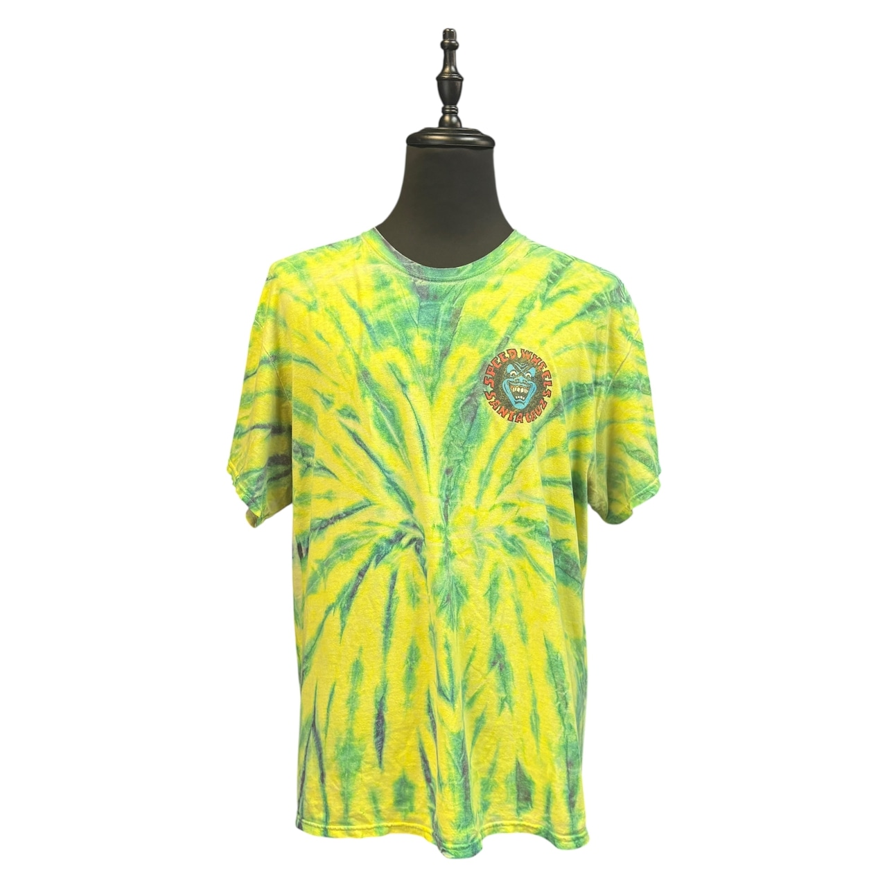 【SANTA CRUZ】 サンタクルーズ NHSタグ Tシャツ 緑黄色タイダイ XL